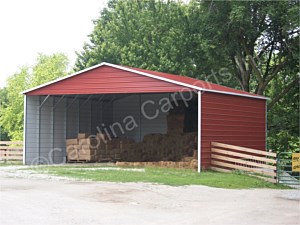 Boxed Eave Roof Style with Three Sides CLosed and One Gable End